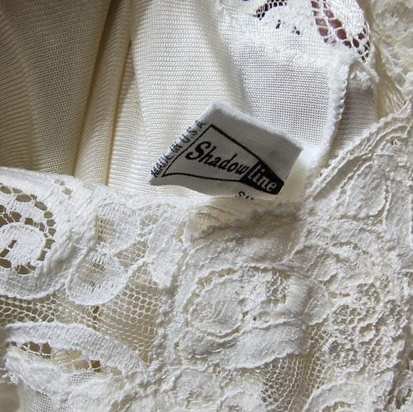 Vintage Shadowline Slip Dress Nightgown Honeymoon Cream Lace Sz 36 28 USA Clean - Picture 5 of 10